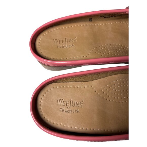 Bass Weejuns Size 6 Diane Penny Loafers Slides Leather Mules Tan White Pink - Picture 6 of 9